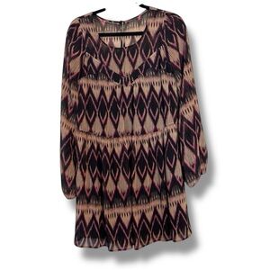 Express  Black and Pink Geometric tribal Dress